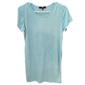 Vibe Sportswear Tshirt Dress Dress Blue Suede Short Sleeve Like New